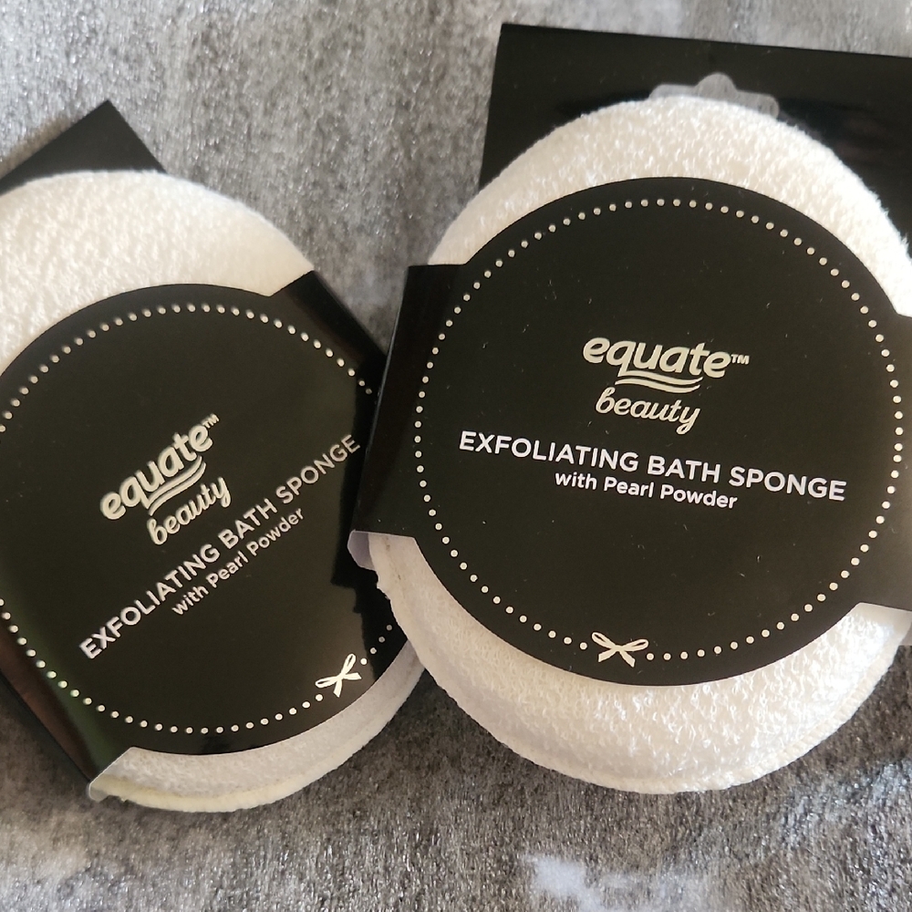 Exfoliating Bath Sponges Set of 2 - Pearl Powder